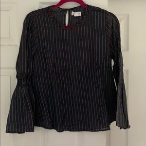 Navy stripe and pink shirt